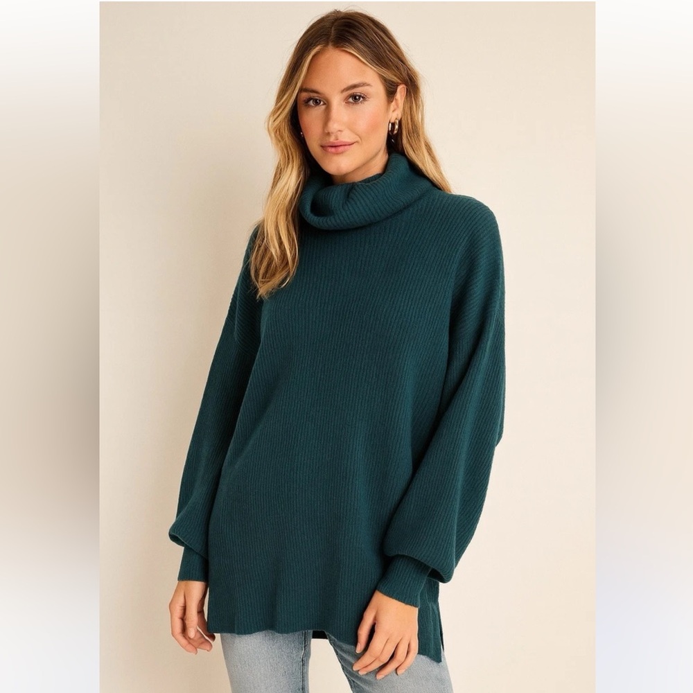 Free People Softly Structured Sweater in Deep Teal